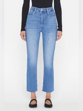 FRAME DENIM LE SUPER HIGH STRAIGHT DRIZZLE RAW AFTER DESIGNER DENIM JEANS SZ 27